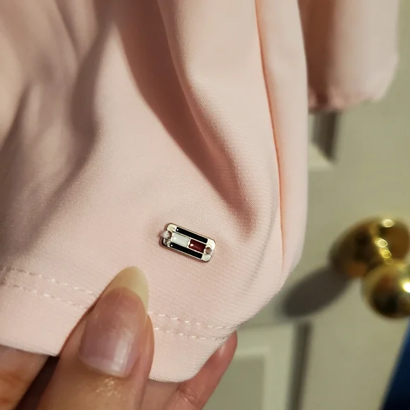5 for $25 | Tommy Hilfiger Pastel Pink Collared Long Sleeve Button Down Blouse - Picture 4 of 14